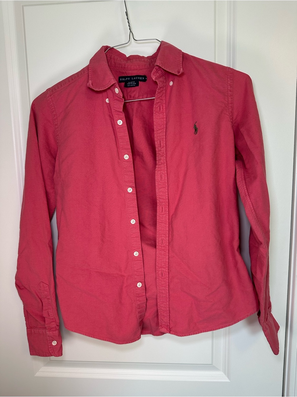 Ralph Lauren Coral Button-Down Shirt with Embroidered Pony